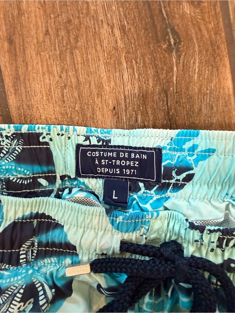 Vilebrequin Aqua, Navy and Black Printed Swim Trunks